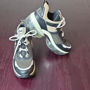 Michael Kors Black and Cream Chunky Platform Sneakers